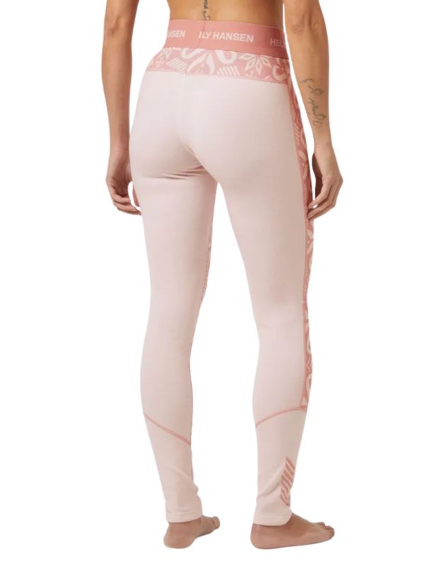Spodnie termoaktywne damskie Helly Hansen Lifa Merino Graphic Pink Tint