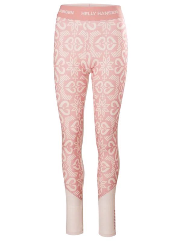 Spodnie termoaktywne damskie Helly Hansen Lifa Merino Graphic Pink Tint