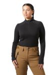 Koszulka Termoaktywna Helly Hansen W Lifa Merino Midw 1/2 Zip Czarna