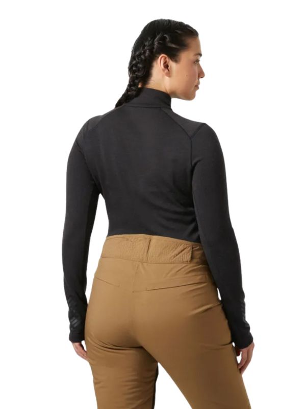 Koszulka Termoaktywna Helly Hansen W Lifa Merino Midw 1/2 Zip Czarna