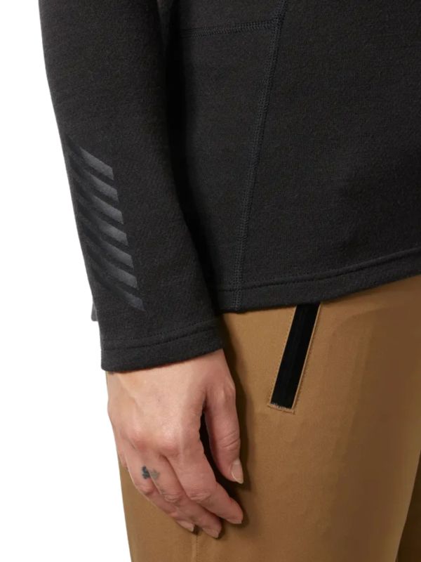 Koszulka Termoaktywna Helly Hansen W Lifa Merino Midw 1/2 Zip Czarna