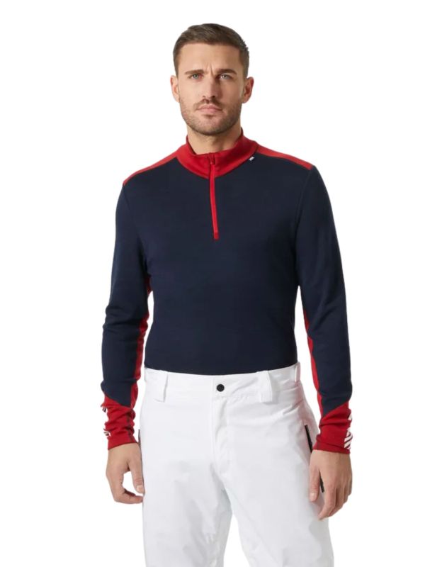 Koszulka Termoaktywna Helly Hansen Lifa Merino Midweight 1/2 Zip Granatowa