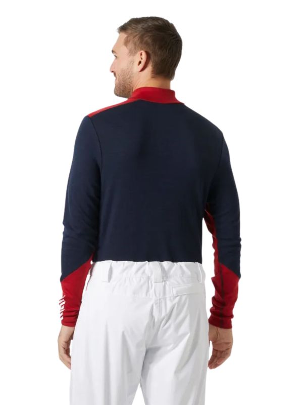 Koszulka Termoaktywna Helly Hansen Lifa Merino Midweight 1/2 Zip Granatowa