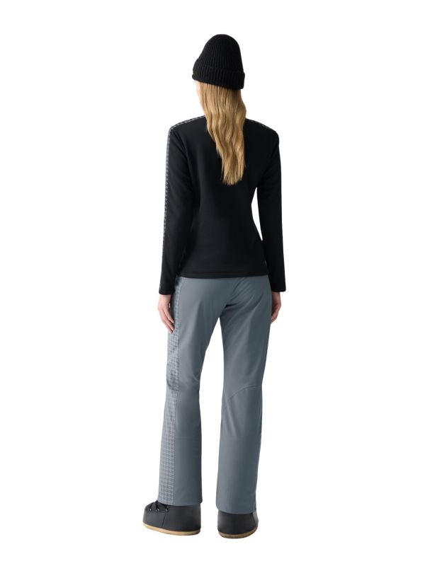 Bluza damska Colmar Full Zipper Stretch Thermal Fleece with Sleeve Pied De Poule Insert Black