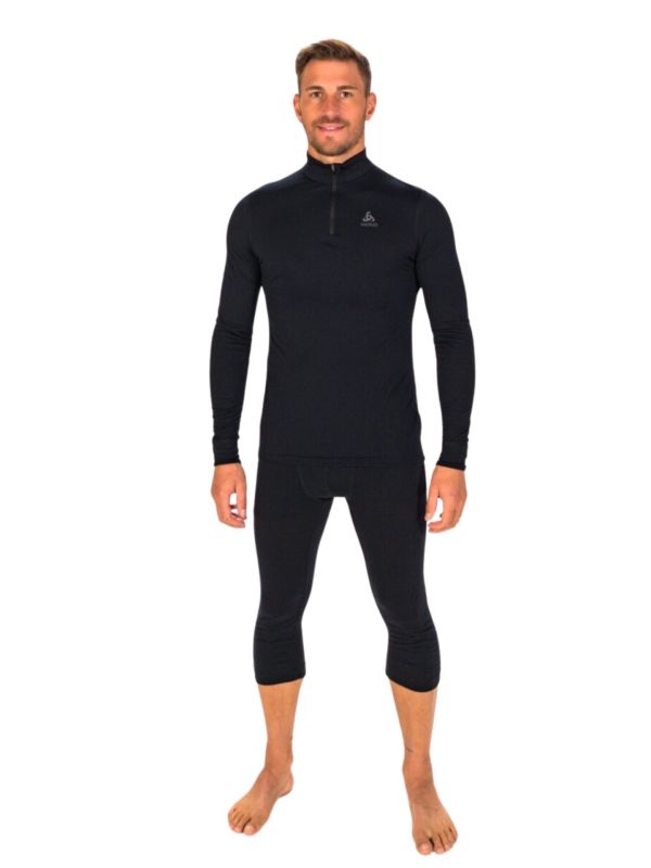 Legginsy termoaktywne męskie Odlo Merino 3/4 Black