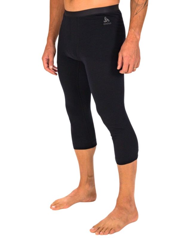 Legginsy termoaktywne męskie Odlo Merino 3/4 Black
