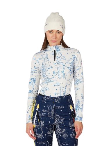 Bluza narciarska damska Rossignol JCC Booster Half-Zip Snow Angel Artic Print