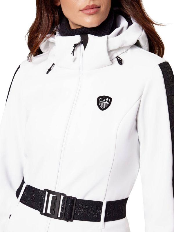 Kombinezon narciarski damski EA7 Emporio Armani Kitzbühel Softshell Jumpsuit White