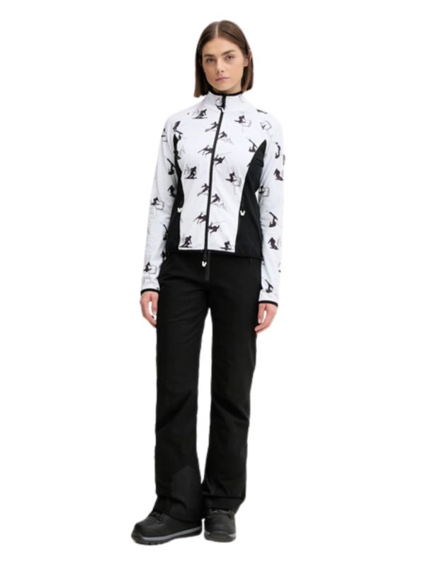 Bluza narciarska damska EA7 Emporio Armani Cortina Powerstretch Full Zip Fancy White