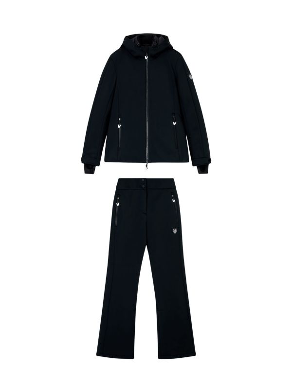 Kombinezon narciarski damski EA7 Emporio Armani Kitzbühel Softshell Tris (Jacket + Vest + Pants) Black