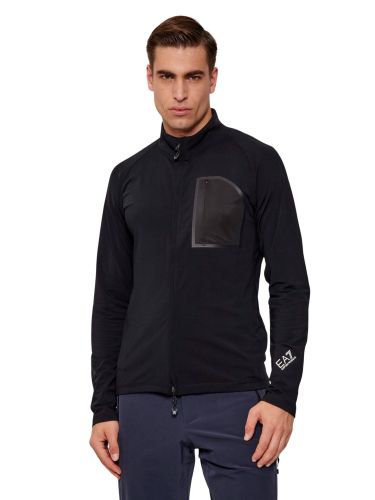 Bluza narciarska męska EA7 Emporio Armani Cortina Powerstretch Full Zip Black