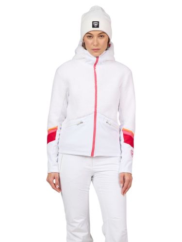 Bluza narciarska damska Rossignol Wispile Full-Zip Hooded Fleece White
