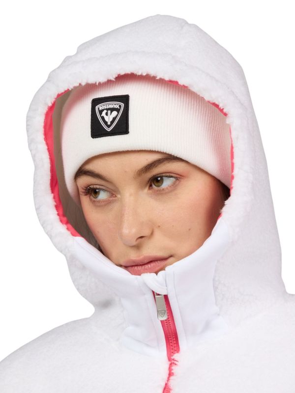 Bluza narciarska damska Rossignol Wispile Full-Zip Hooded Fleece White