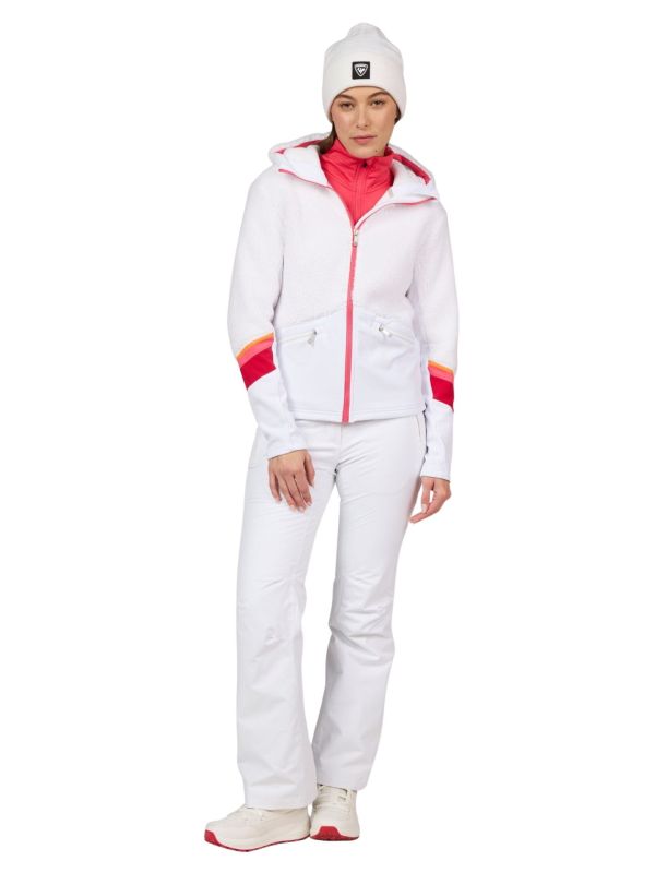 Bluza narciarska damska Rossignol Wispile Full-Zip Hooded Fleece White
