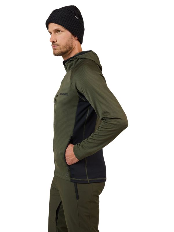 Bluza narciarska męska Rossignol Blackside FZH Fleece Olive Shadow