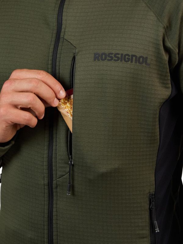 Bluza narciarska męska Rossignol Blackside FZH Fleece Olive Shadow