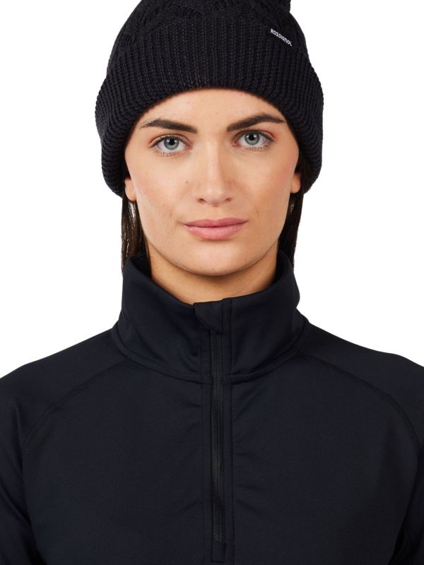 Bluza narciarska damska Rossignol Mid Layer Stretch Half-Zip Black