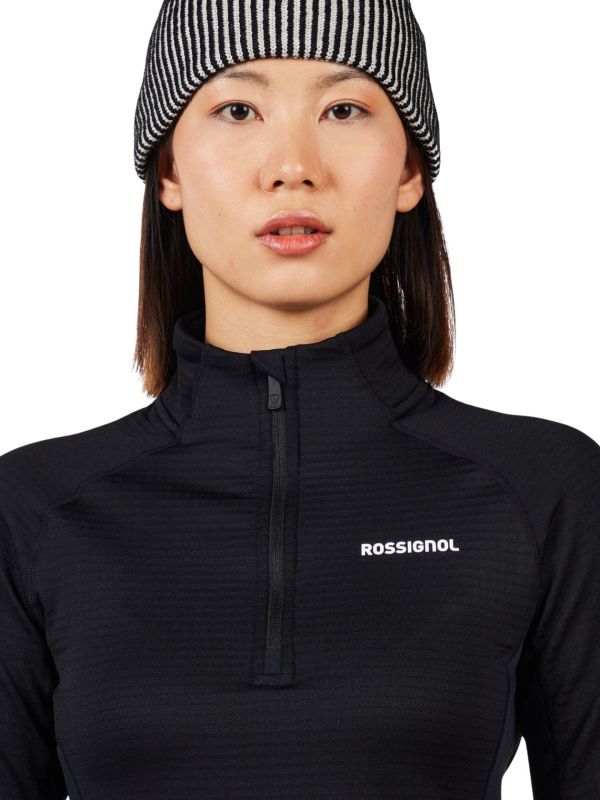 Bluza narciarska damska Rossignol Blackside Mix Half-Zip Fleece Black