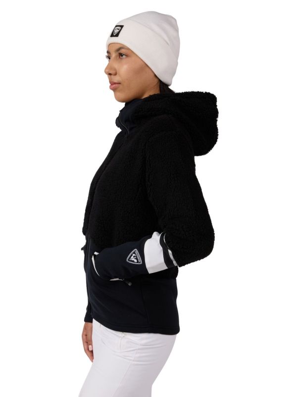 Bluza narciarska damska Rossignol Wispile Full-Zip Hooded Fleece Black
