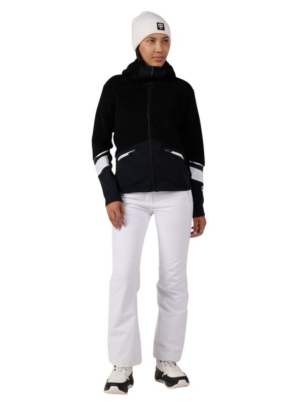 Bluza narciarska damska Rossignol Wispile Full-Zip Hooded Fleece Black