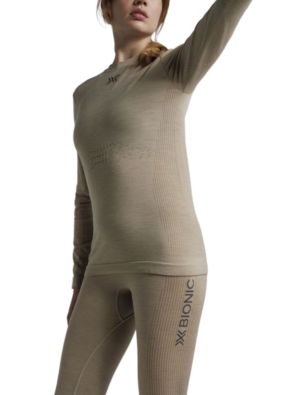 Koszulka termoaktywna damska X-Bionic Mightywool z długim rękawem Beige