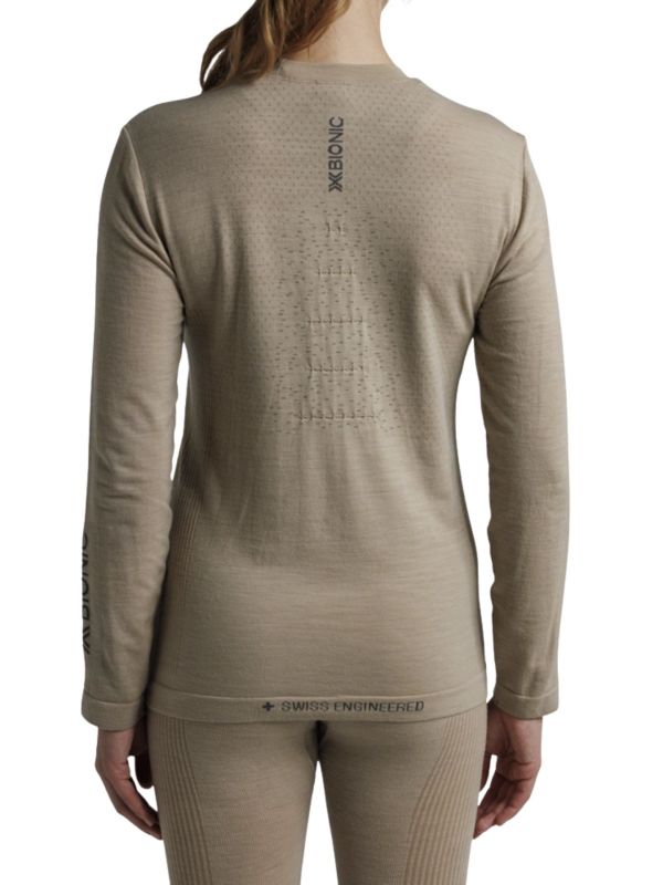 Koszulka termoaktywna damska X-Bionic Mightywool z długim rękawem Beige
