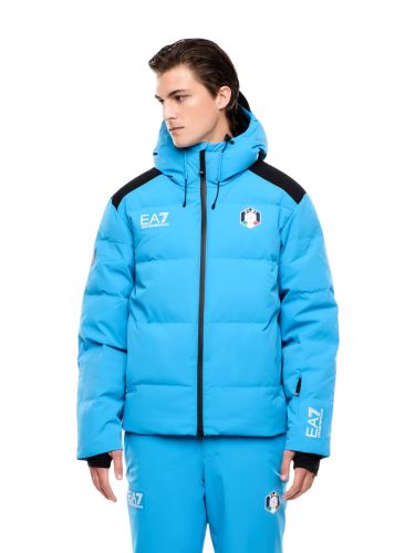 Kurtka narciarska męska puchowa EA7 Emporio Armani FISI Protectum7 Blue