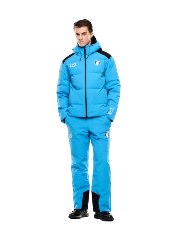 Kurtka narciarska męska puchowa EA7 Emporio Armani FISI Protectum7 Blue