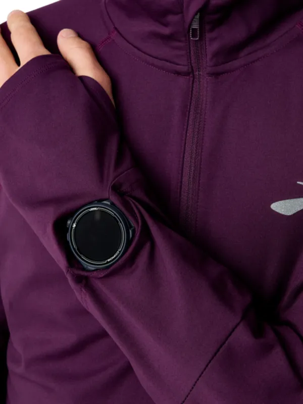 Bluza męska Brooks Dash 1/4 Zip 3.0 burgundowa