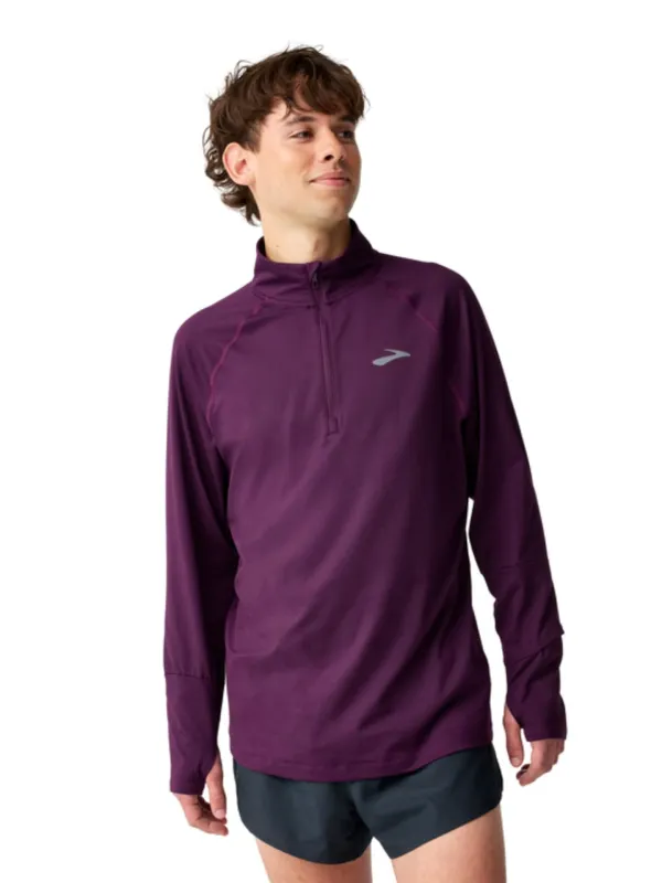 Bluza męska Brooks Dash 1/4 Zip 3.0 burgundowa