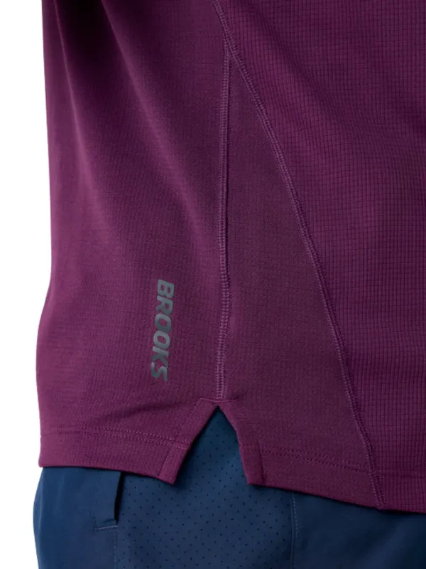 Koszulka męska Brooks Dash Short Sleeve burgundowa