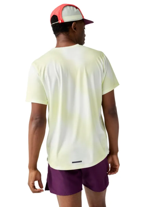 Koszulka męska Brooks Dash Short Sleeve Printed biało-żółta