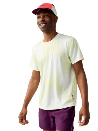 Koszulka męska Brooks Dash Short Sleeve Printed biało-żółta
