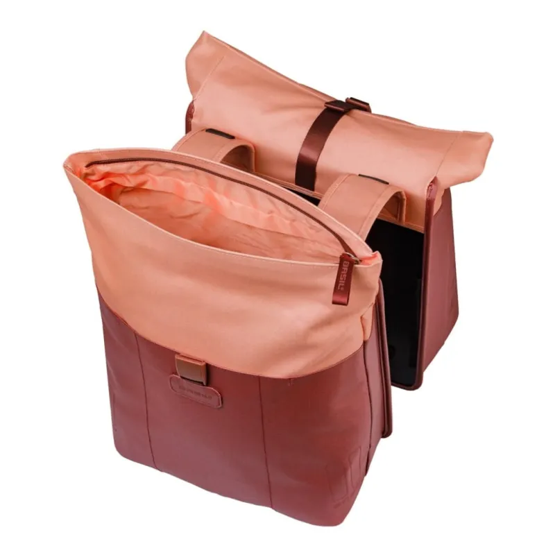 Sakwa podwójna Basil Vive Double Pannier Bag 28-35L burgundy/pink