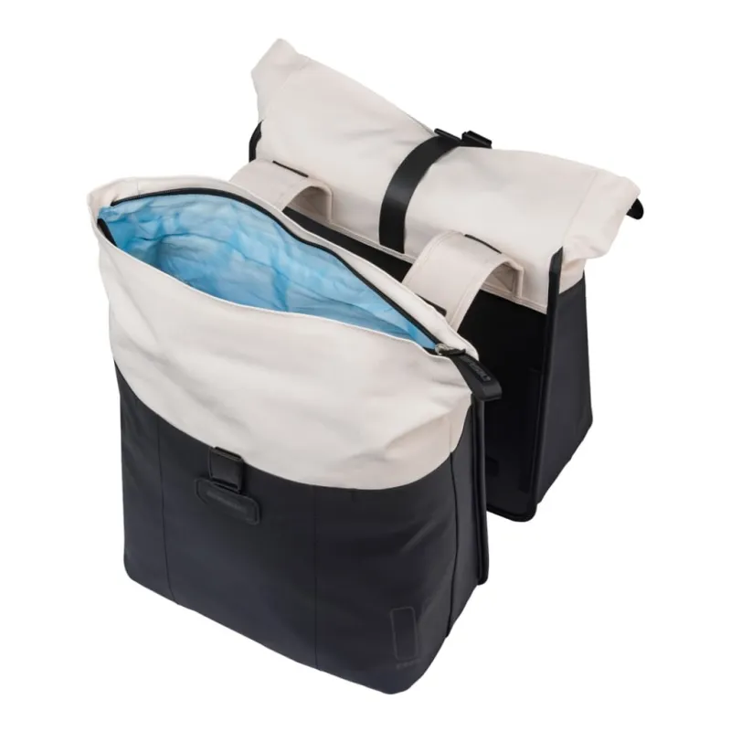 Sakwa podwójna Basil Vive Double Pannier Bag 28-35L white/black