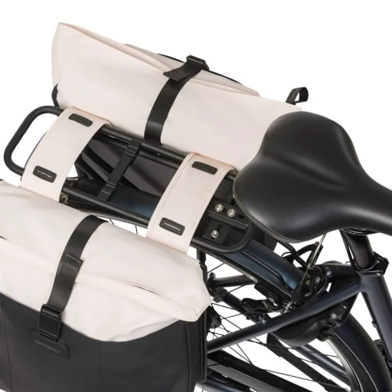 Sakwa podwójna Basil Vive Double Pannier Bag 28-35L white/black