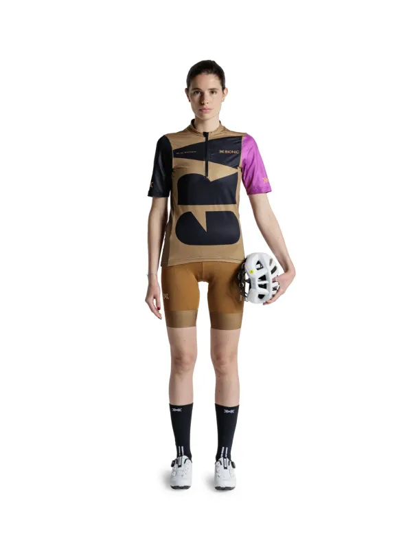 Koszulka damska X-BIONIC Corefusion Gravel Jersey multi color/peanut butter