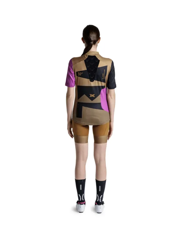 Koszulka damska X-BIONIC Corefusion Gravel Jersey multi color/peanut butter