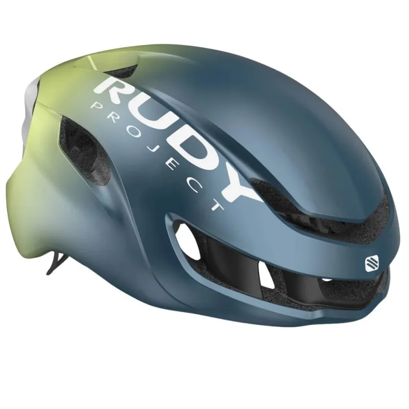 Kask rowerowy Rudy Project Nytron Blue Avio/Apple Green Metal Matte