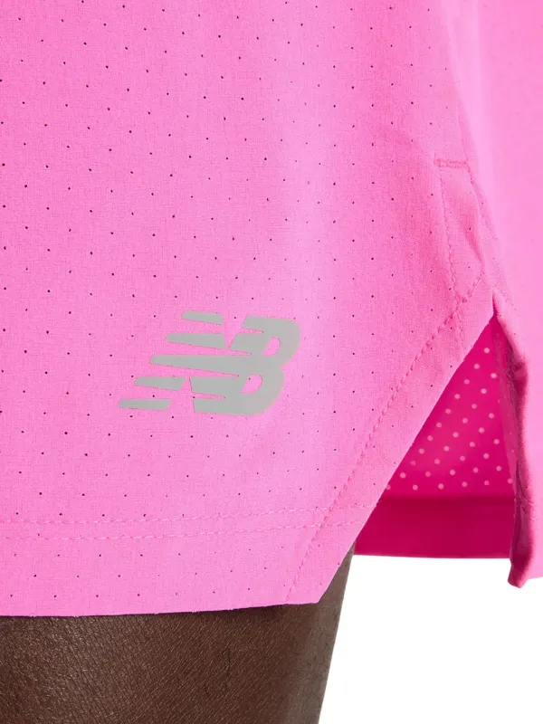 Spodenki męskie New Balance RC Seamless 5" pink heat