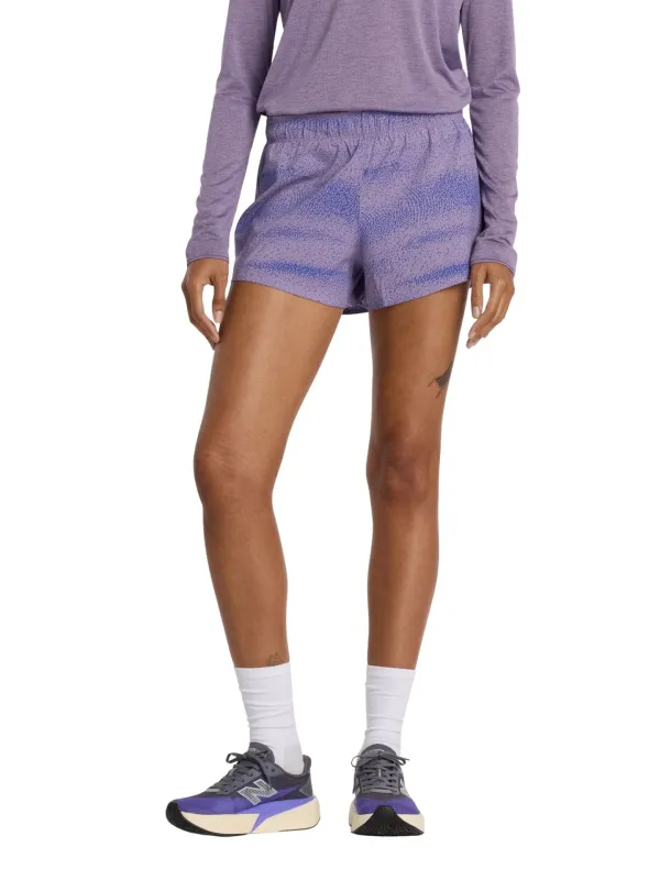 Spodenki damskie New Balance RC Printed 3" candided violet