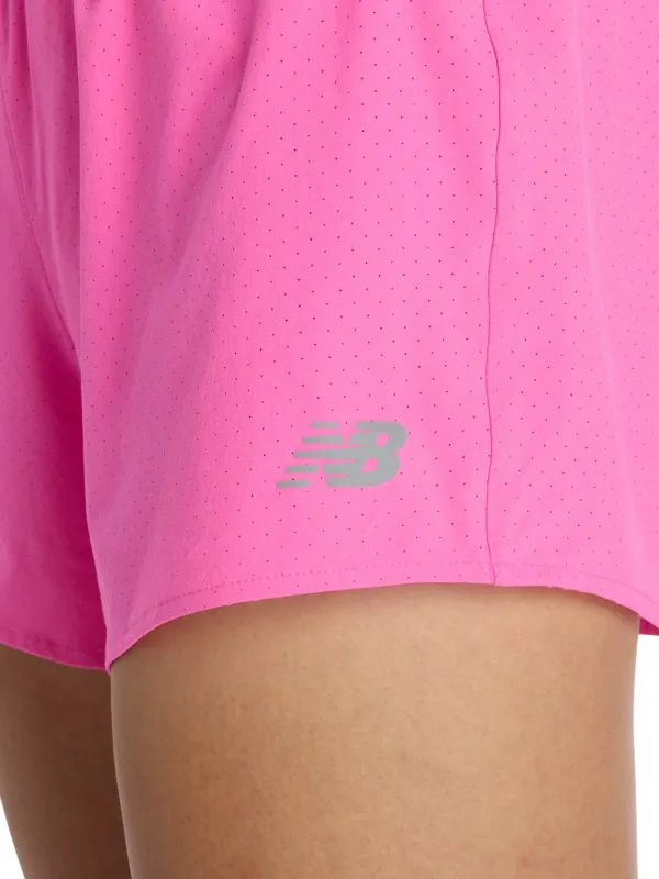 Spodenki damskie New Balance RC Seamless 3" pink heat