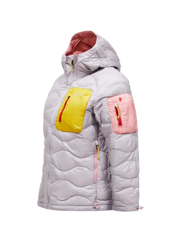 Kurtka puchowa damska Peak Performance Helium Utility Down Hood Jacket Misty lavender/canary lime