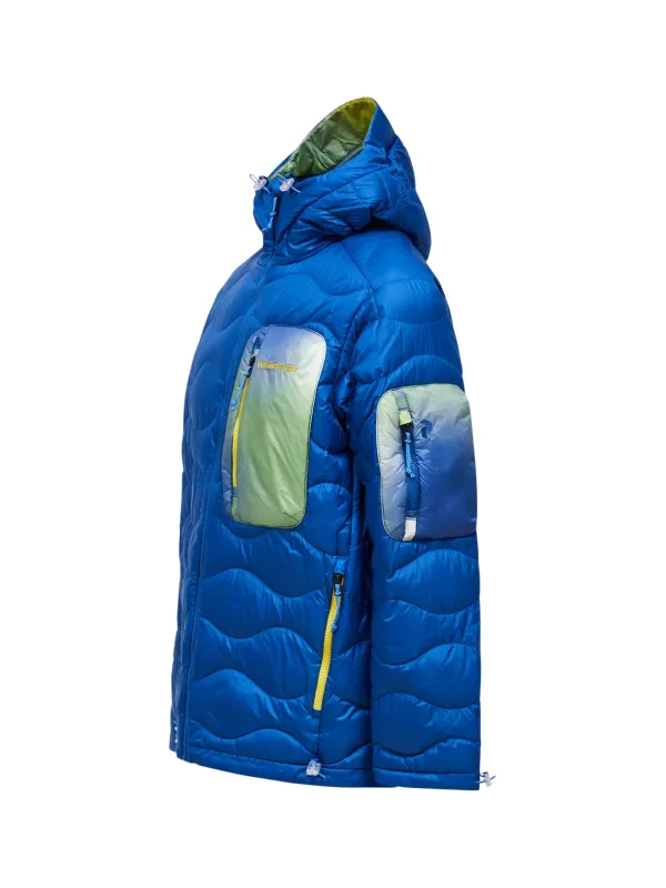 Kurtka puchowa męska Peak Performance Helium AOP Utility Down Hood true blue/aop