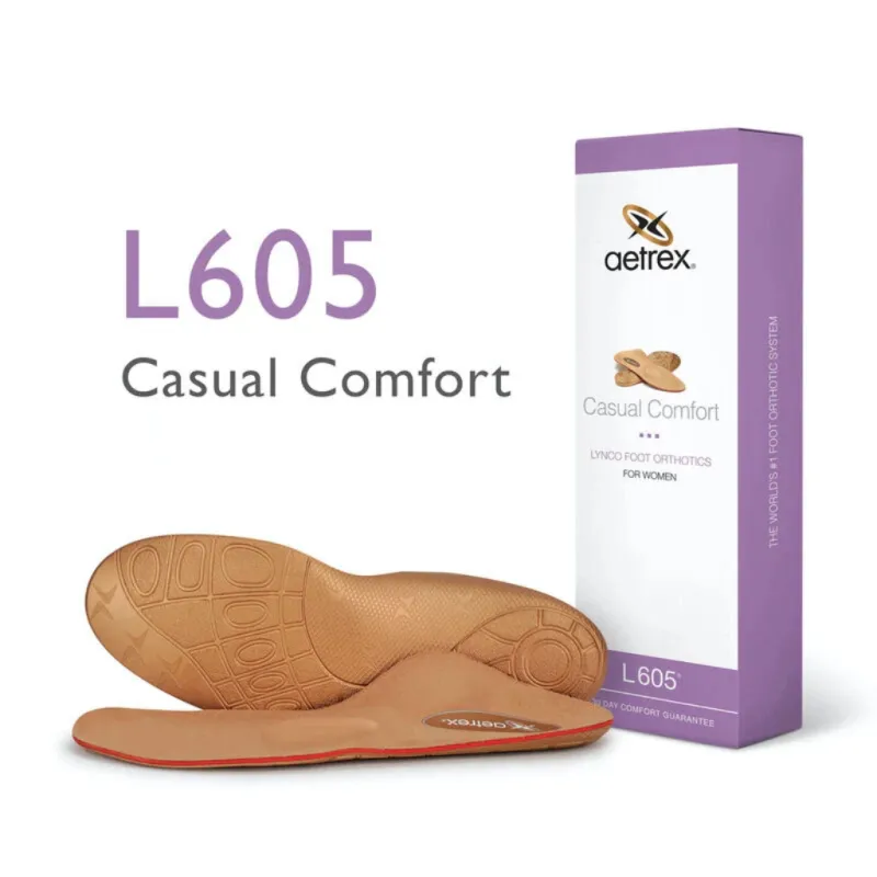 Wkładki ortopedyczne damskie Aetrex Casual L605W antybakteryjne i ze wsparciem śródstopia