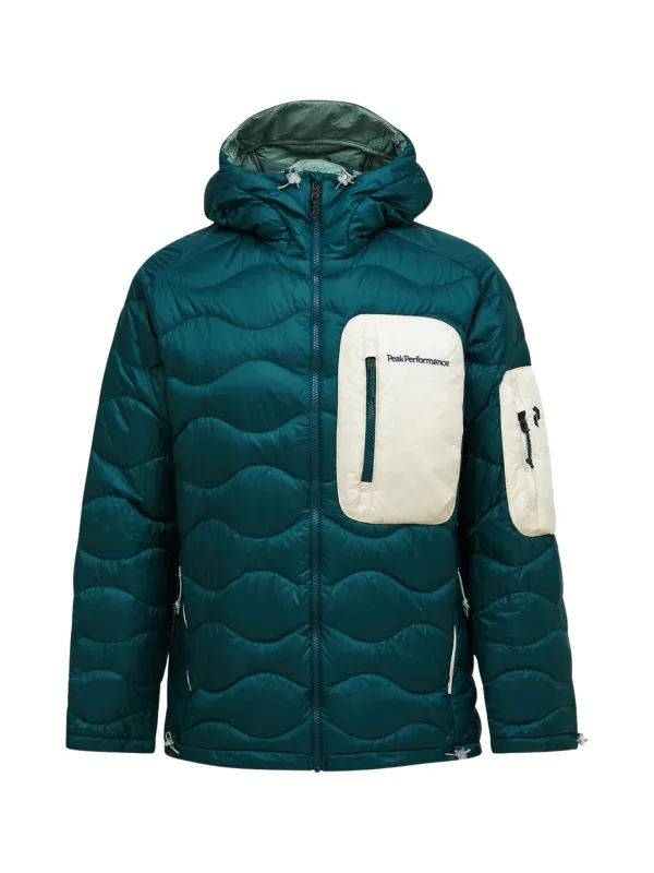 Kurtka puchowa męska Peak Performance Helium Utility Down Hood Jacket ponderosa pine / sand fog