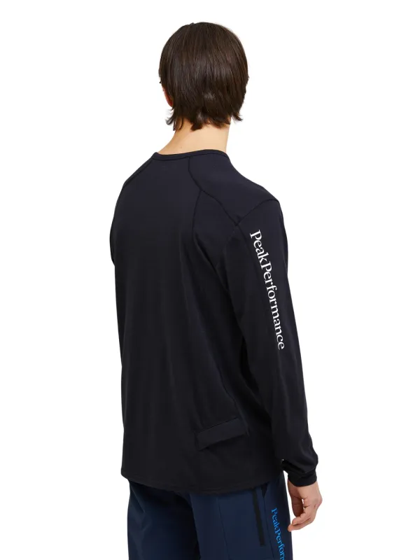 Koszulka męska Peak Performance Trail Wool Blend LS black