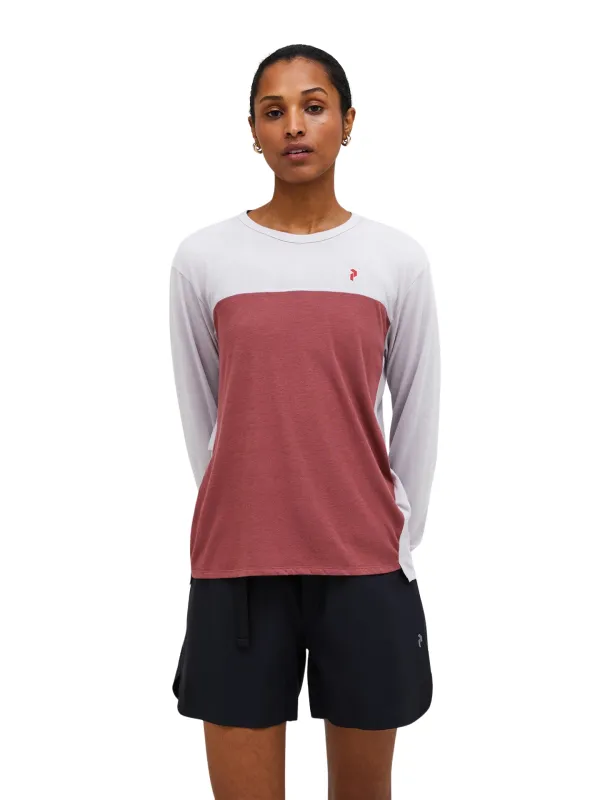 Koszulka damska Peak Performance Trail Wool Blend LS misty lavender / wild rouge