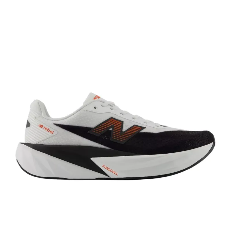Buty biegowe męskie New Balance FuelCell Rebel v5 white/neo flame