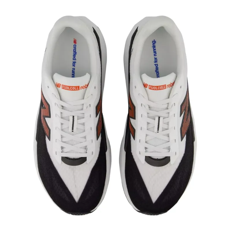 Buty biegowe męskie New Balance FuelCell Rebel v5 white/neo flame